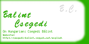 balint csegedi business card